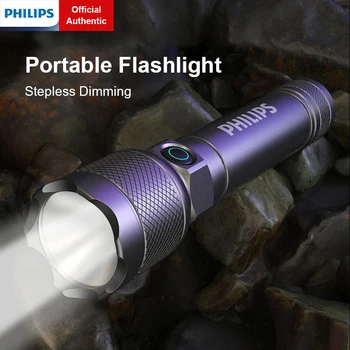 필립스 휴대용 충전식 손전등 IP55 방수 야영 램프 매우 밝은 LED 플래쉬 등을 위한 야외 스포츠 낚시