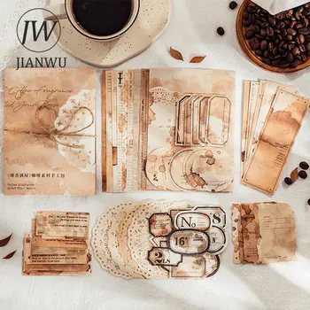 JIANWU65 트 커피 향이 가득한 방 시리즈 대용량 재료 패키지는 창의적인 DIY 콜라주식 정지되는
