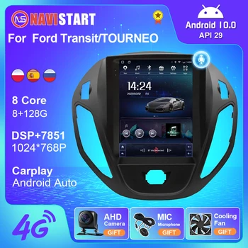 NAVISRART 안드로이드 10.0 테슬라 스타일의 자동차 라디오 GPS 플레이어를 위한 포드/TOURNEO2017+4G 와이파이 함 2Din 플레이어