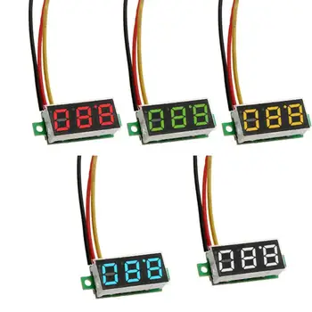 0.28 인치 LED 디지털 전압계 전기 탐지기 소형 DC0-100V 전압 측정기,자동 차의 모바일 전원 전압 테스 탐지기 패널 미터