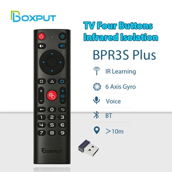 BPR3S PLUS BT 마우스 공 음성능 IR 학습 TV2.4G 무선 리모콘으로 자이로스코프를 위한 인조 인간 텔레비젼 상자/PC 에