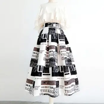Egant 패션 높은 허리에 인쇄하는 불규칙한 스커트 2023 새로운 한국 여성들의 옷을 스트리트웨어 봄 여름 세련된 스커트