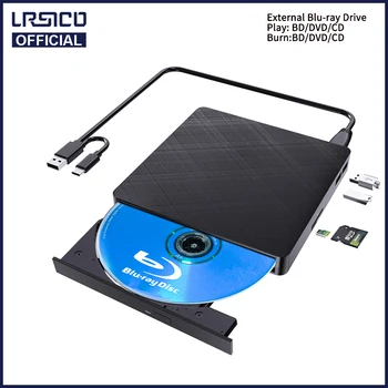 외부 블루레이 드라이브 3D Blu-ray Burner 리더 USB3.0&Type-C Blu-Ray Burner Writer Slim BD CD DVD 광 블루레이를 위한 컴퓨터