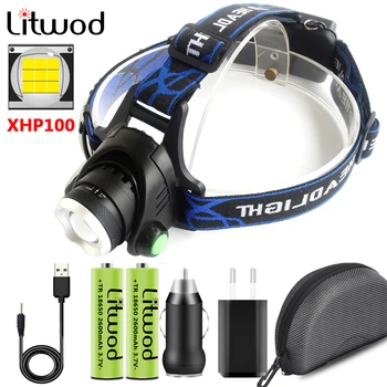 강력한 XHP100 9-4 색상 Led Headlamp USB 충전 줌 알루미늄 헤드 손전등을 위한 램프를 야영 빛 헤드라이트