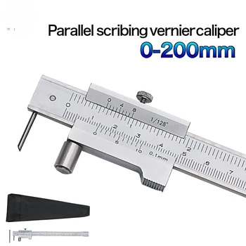 0-200mm Marking 버니어 캘리퍼스와 카바이드 바늘 스크라이버 병렬 마킹 측정 눈금자 측정 도구