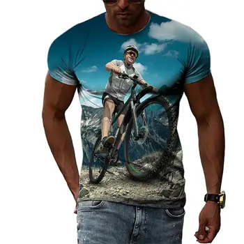 새로운 조수 여름 패션은 자전거진 T-셔츠 셔츠 인쇄 티 힙합성 라운드 목 짧은 탑 Sleev