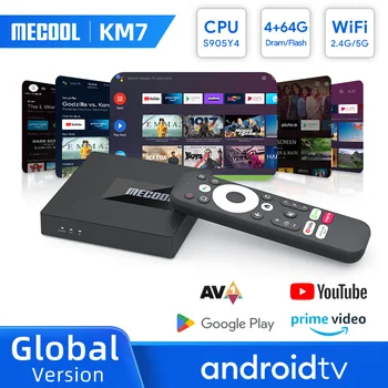 Mecool 안드로이드 11 텔레비젼 상자 KM7ATV 구글 인증 4GB64GB Amlogic S905Y4DDR4Androidtv5G WiFi Youtube4K Netflix 정되는 최고 상자