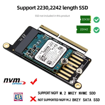 M 키 Pcie M2SSD 어댑터 카드 2230/2242SSD SSD 변환 어댑터 카드 업그레이드 맥북 프로 2016/2017A1708