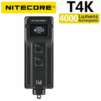 NITECORE T4K 토치 XP L2V6 4000 루멘 Quad-Core 지능형 LED 재충전용 플래쉬 등 Keychain 빛을 사용하여 C-USB 충전