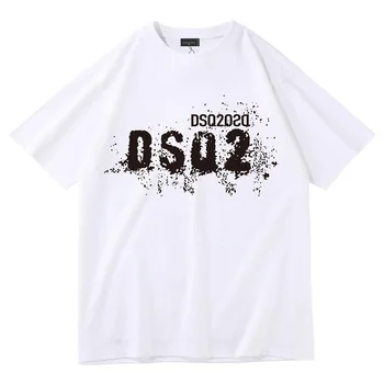 dsq2 브랜드면 스타일의 남성 및 여성 T 셔츠 DSQ2 캐주얼 O-Neck T-셔츠 짧은 소매 티 T-셔츠