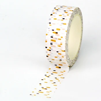 2022 새로운 1PC10M 장식 노란색 점벌 패턴 종이 테이프 선물 포장을 위한 플래너는 마스킹 테이프를 귀여운 문구용품