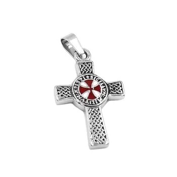 도매 켈틱 매듭에 빨간 십자가 펜던트는 스테인리스 보석 템플러 갑옷 쉴드 나 남성 펜던트 SWP0495R