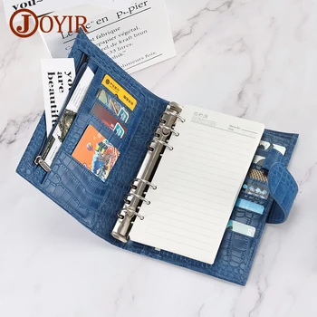 JOYIR 풀 그레인 가죽 개인 링 플래너는 바인더는 카드 소지자는 주최자와 30MM 링 노트북 Diary Journal 만들의 선물