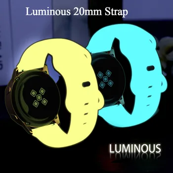 20mm Lumious 빛나는 스트랩을 위한 Samsung 은하계 4 클래식 42 46mm 스포츠는 팔찌 팔찌 스마트 Watch3/41Active2 40 44mm