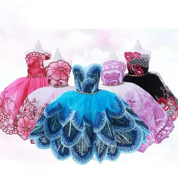 패션 소형 발레 드레스 스커트 공주는 인형 파티 드레스 공작 꽃 인형 옷에 대한 의상 30cm 인형 액세서리