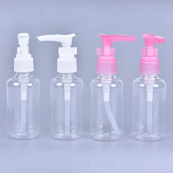 5 75ml 플라스틱 애완 동물 흰/핑크 프레스 펌프 스프레이션 병 화장품 샘플 콘테이너 여행 액체 크림을 채우기 작은 유리병