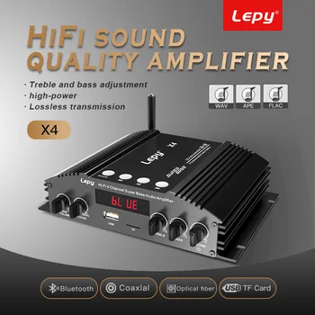 LEPY X4 하이파이,블루투스 4 채널 5.0 전력 증폭기,광섬유,동축,입력 2.1 오디오 Amplificador 듀얼 출력 서브우퍼