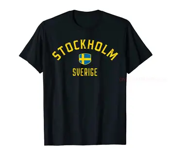 100%스톡홀름에 스웨덴 스톡홀름 Sverige T-셔츠가 남성 여성 남녀 T-셔츠 크기 S-6XL