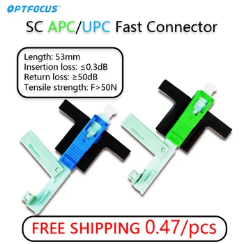 OPTFOCUS FTTH SC APC 광섬유 연결선 단일 모드 Fibra Optica 빠른 접합기 100 개 SC UPC SM 빠른 커넥터