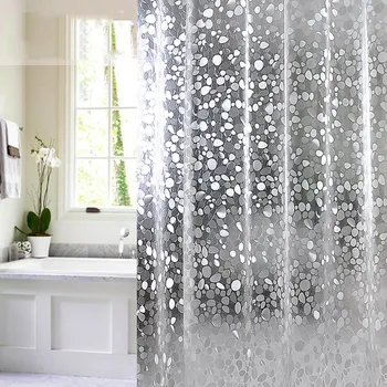 방수 현대 조약돌 기하학적 목욕 커튼 PVC 꽃 샤워 커튼 욕실에는 욕조 큰 넓은 커버영
