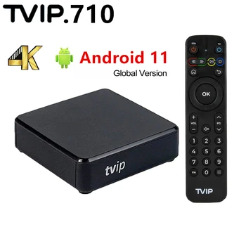 새로운 TVIP710 스마트 상자 안드로이드 11.0 텔레비젼 상자 4K HD1G8G Amlogic S905W2TVIP710USB 무선 랜 미디어 플레이어 대 TVIP530 정되는 최고 상자