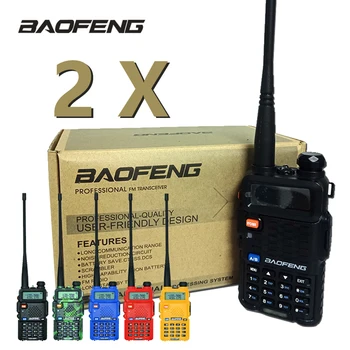 2Pcs Baofeng UV-5R 워키토키 CB 햄 라디오 방송국 5W128CH VHF UHF Dual Band UV5R 두 가지 방법으로 워키토키 사냥 라디오