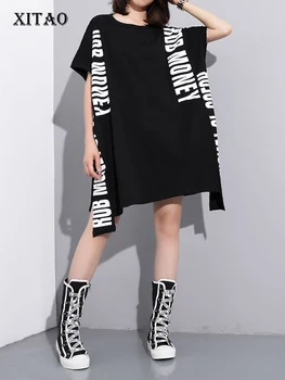 XITAO 유럽 인쇄 편지는 드레스를 풀 컬러 소매가 짧은 패션 스타일은 여성 2020 년 봄 여름이 새로운 소수 XJ4559