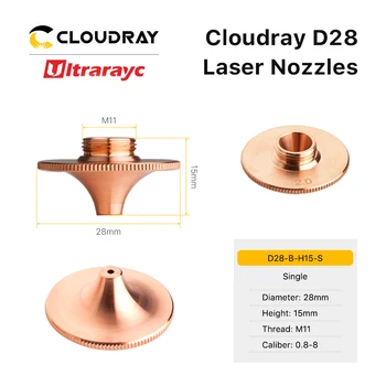 Ultrarayc 레이저 노즐의 단 두 배는 크롬 도금층 D28H15 구경 0.8~8.0mm 섬유를 위한 금속 절단 머리 Conusmables