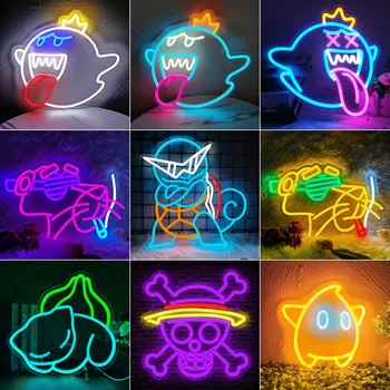 애니메이션 거북이는 네온사인 벽 장식을 위한 LED 네온 불빛 USB 스위치를 위한 침실 게임룸 아이 방 인테 생일 선물