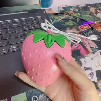 귀여운 분홍색 딸기 마 Usb 작은 광학적인 컴퓨터 게이머우 여자 선물 쥐 Office 노트북