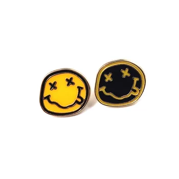 Timlee X009 귀여운 만화한 미소의 얼굴 금속 브로치 버튼 핀 여자 선물 보석매