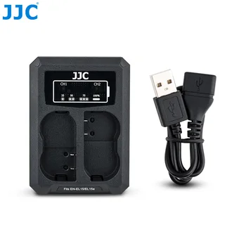 JJC USB 듀얼 배터리 충전기에 대한 니콘 EN-EL15EN-EL15a EN-EL15b 배터리에 카메라 Z7Z6D850D810A D810D800 대체 MH-25A