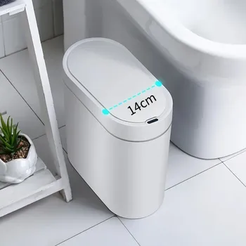 쓰레기 좁은 방수 자동 휴지통 Electrictouchless 쓰레기 주방 쓰레기통 Smart 욕실 Bin 통할 수 있는 센서