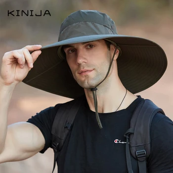 여름 남성 새로운 야외 낚시 하이킹 넓은 큰 태양을 피셔맨 모 차양을 챙 빠른 건조 UV Protection 모자 모자