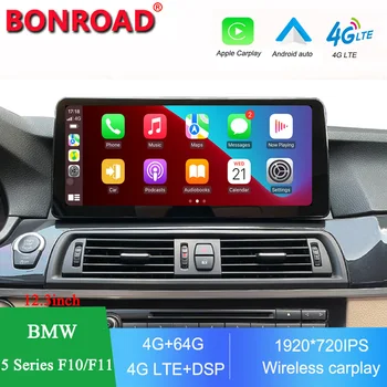 Bonroad 자동차 안드로이드 모드로이드 화면 멀티미디어 플레이어 함 BMW 를 위한 5 시리즈 520d525i F10/F11 2011-2017 모니터링