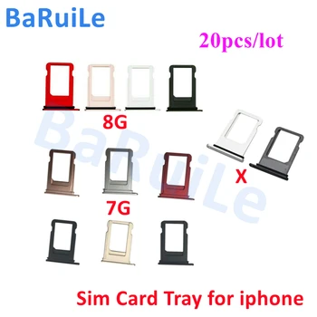 BaRuiLe20 개 SIM 카드 트레이에 아이폰 X XS 최대 5S 아이폰 6 6 7 8Plus USIM 카드 슬롯 독자 어댑터 교체 부분