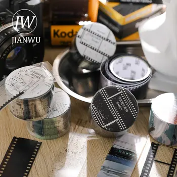 JIANWU25mm*200cm 예술 영화 시리즈 빈티지한 간단한 백색 잉크 방수 애완동물 동 테이프 DIY Journal 콜라주를 장식 문구용품