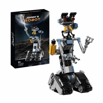 BuildMoc Johnnyed5 로봇 Astroed 메카 빌딩 블록에 대한 설정 단락 회로 군 영화를 탐험 벽돌 어린이 장난감 선물