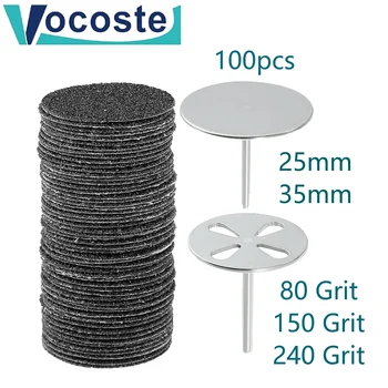 VOCOSTE100 대체 모래로 덮는 종이와 함께 디스크 25mm35mm80Grit 페디큐어포 못 드릴 비트 액세서리 발러스배양 도구