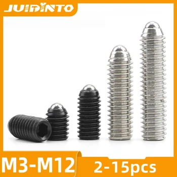 JUIDINTO2-15 개 공 플런저 스테인리스는 탄소 강철 M3M4M5M6M8M10M12 공 점정 나사 봄 플런저 문을 위한
