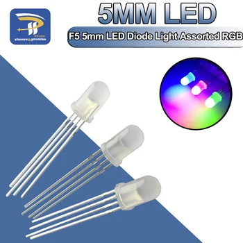 20/100Pcs 멀티컬러 4pin5mm RGB Led 다이오드 램프 색 라운드는 일반적인 양극 LED F5 발광 다이오드의 적색,녹색,청색