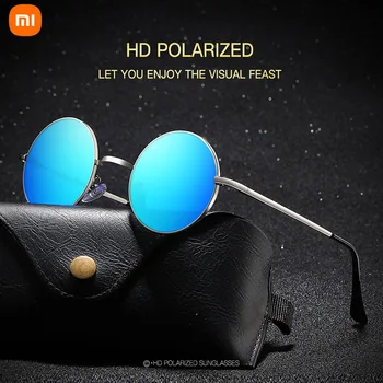 Xiaomi Mijia 극화하는 라운드 선글라스 남자를 위한 뜨거운 검은 고글 남성 초경량 복고풍 빈티지 태양 안경 UV400Eyewear
