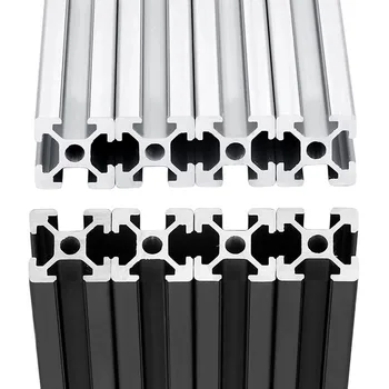 4pcs300mm1-600T 슬롯 2020 알루미늄 밀어남은 유럽 표준 양극 처리된 선형 레일 위한 3D 인쇄 기계 부속 CNC DIY 실버 블랙