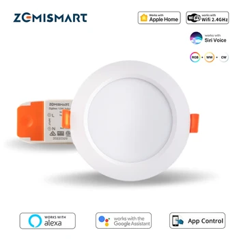 Zemismart WiFi 글랜 똑똑한 LED Downlight4 2.5 3.5 인치 둥근 천장 램프 RGBCW Dimmable 는 스포트라이트 시리 Alexa Google 홈