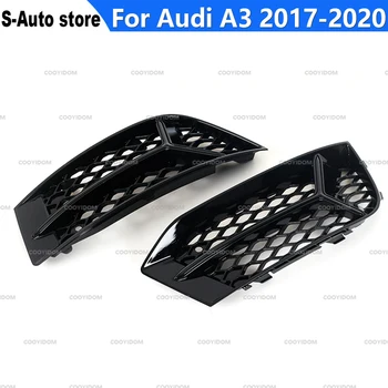 2Pcs 벌집 안개 램프레임 빈 그릴에서 순이를 위한 아우디 A3 2017 2018 2019 2020 자동차 부속품 검 밝