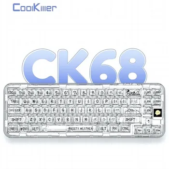 CoolKiller CK68Tri-모드 무선 틈막이는 기계식 키보드 RGB 백라이트 핫 스왑 게임 키보드와 함께 알루미늄 케이스
