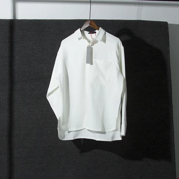 패션 7 컬렉션 높은 거리의 셔츠 남성 힙합 스트리트웨어는 캐주얼 셔츠 높은 품질의 1:1 패션 흰 셔츠