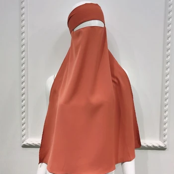 이슬람 카브 부르카 보닛 히잡 모자 새로운 이슬람 솔리드 컬러 아랍에 숙녀 베일 스카프 Headwear 블랙 아이스 스케이 머리를 덮고
