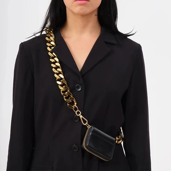 검 지갑 여자 두꺼운 체인 스트랩 어깨에 매는 가방 미니 립스틱 주머니 패션 가죽 메신저 가방 여성 핸드백,지갑