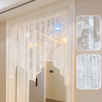 한국의 짧은 레이스 커튼 반 커튼을 거실 밸런스식 문 카페 창 커튼 통기성 cortina